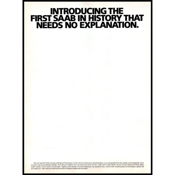1985 Introducing Saab 900 Turbo Coupe 2 Page Vintage Print Ad Sunset Wall Art - Picture 2 of 3